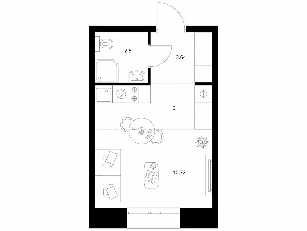 Квартира-студия: Улан-Удэ, улица Шмидта (22.86 м) - Фото 1