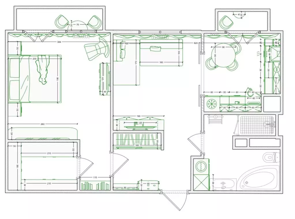 2-к кв. Москва наб. Тараса Шевченко, 3 (56.2 м) - Фото 2