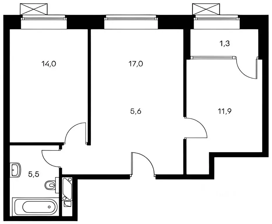 2-к кв. Москва Большая Филевская ул., 3к1 (55.0 м) - Фото 2