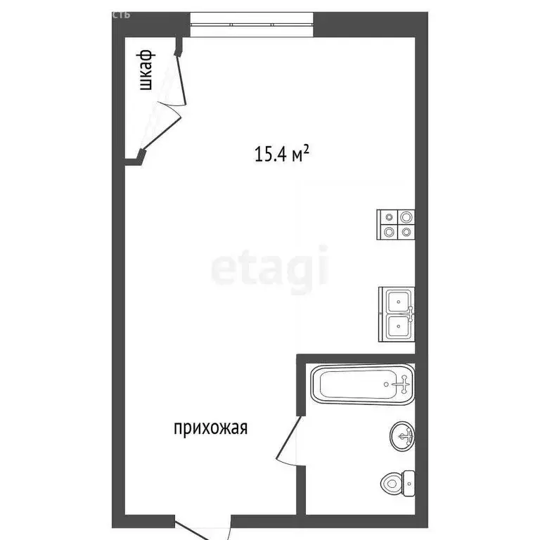 Квартира-студия: Томск, посёлок Степановка, переулок Богдана ... - Фото 0