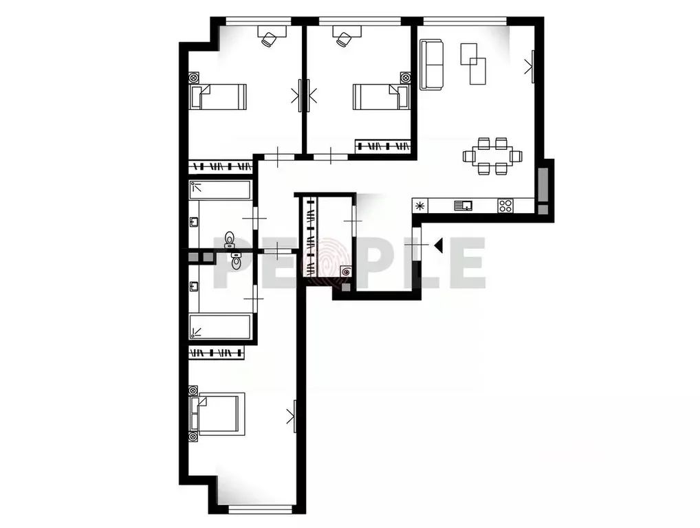 3-к кв. Москва Жилой комплекс остров, 4-й кв-л,  (93.5 м) - Фото 2