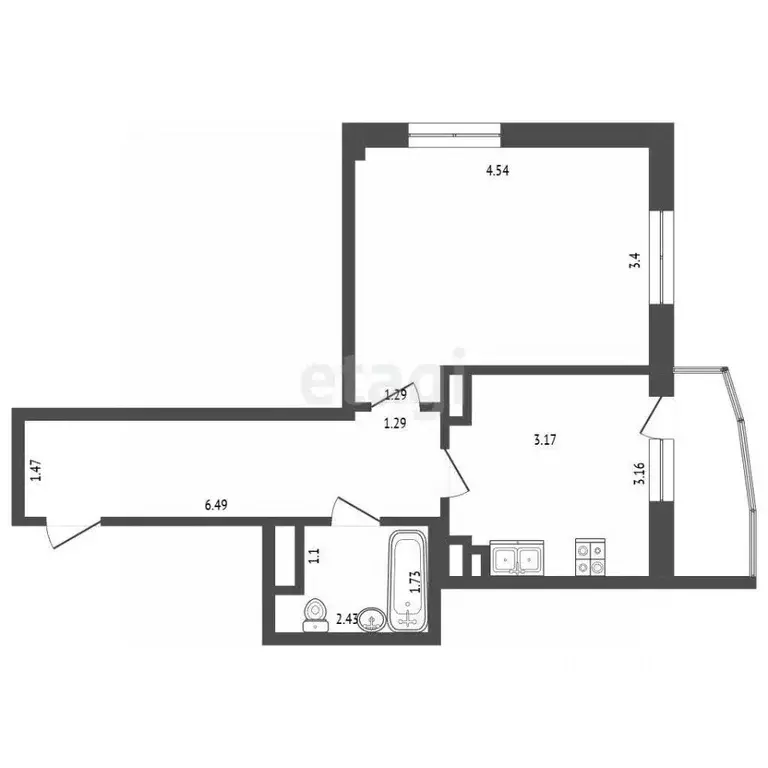 1-к кв. Самарская область, Самара Солнечная ул., 16 (39.1 м) - Фото 1