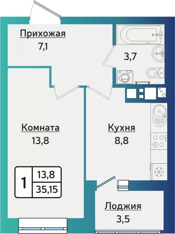 1-к кв. Удмуртия, Ижевск ул. 40 лет Победы, 121 (35.2 м) - Фото 0