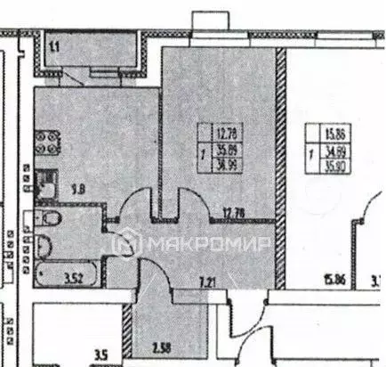 1-к. квартира, 37 м, 3/3 эт. - Фото 0