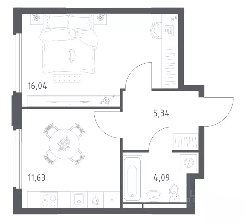 1-к кв. Московская область, Королев Юбилейный мкр, Космический Квартал ... - Фото 1