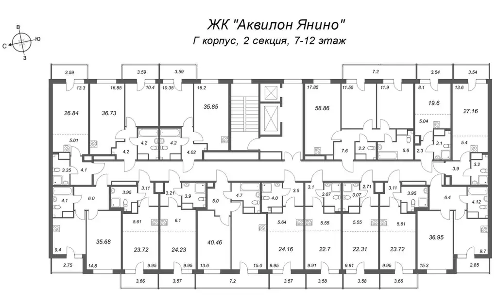 2-к кв. Ленинградская область, Всеволожский район, Заневское городское ... - Фото 2