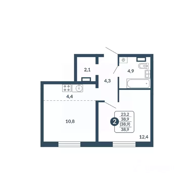 2-к кв. Кировская область, Киров Скандинавия жилой комплекс (38.9 м) - Фото 0