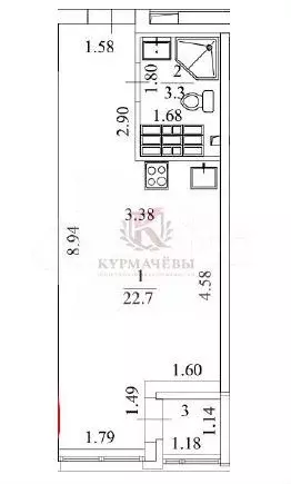 Квартира-студия, 26 м, 25/26 эт. - Фото 0