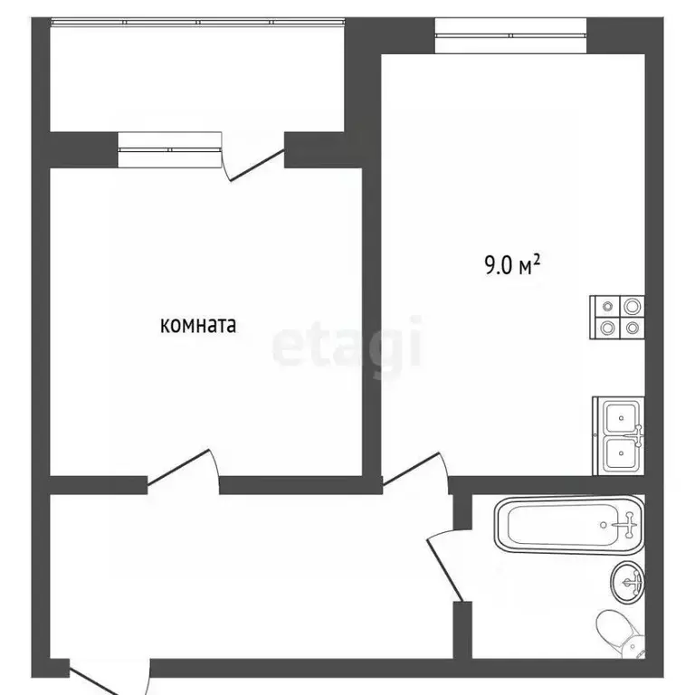 1-к кв. Ямало-Ненецкий АО, Муравленко ул. Украинских строителей, 20 ... - Фото 2