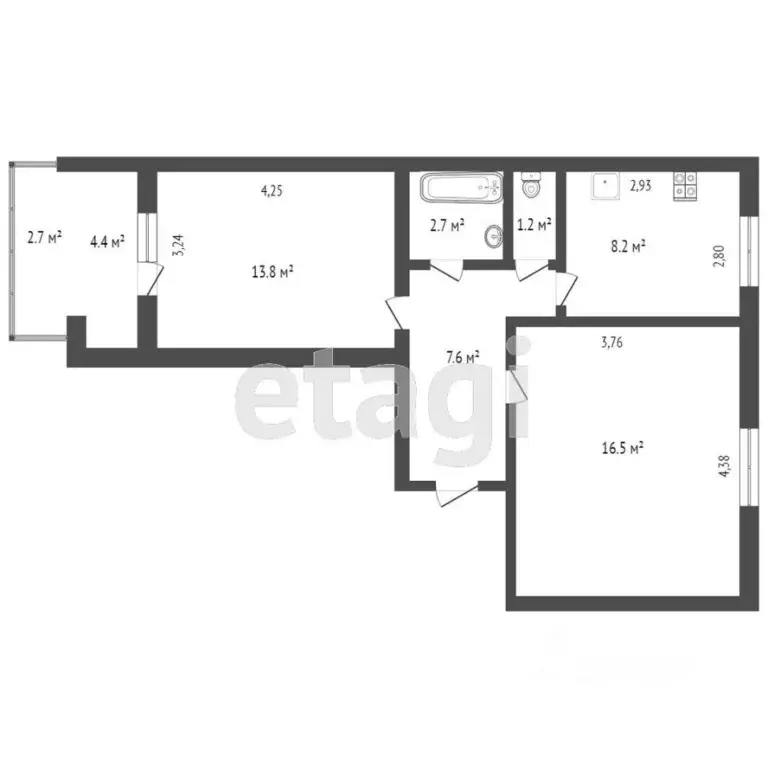2-к кв. Крым, Саки ш. Евпаторийское (50.0 м) - Фото 2