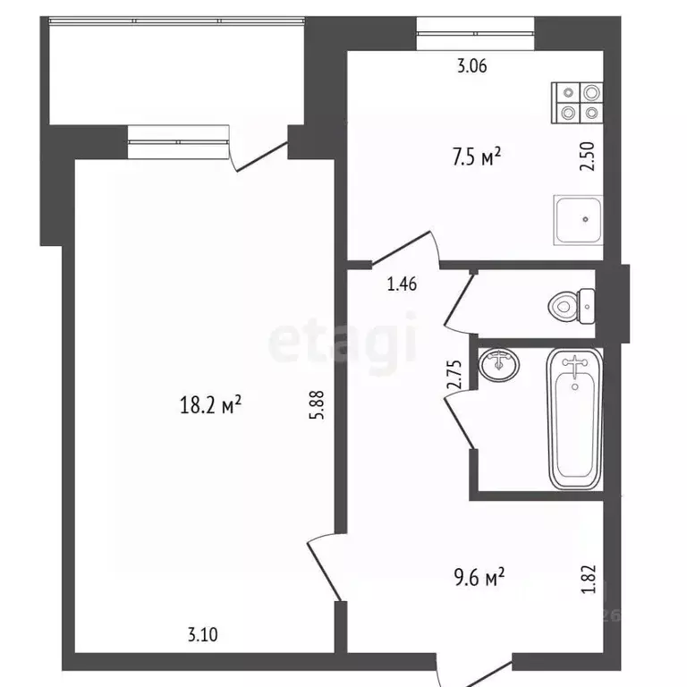 1-к кв. Московская область, Талдом Юбилейный мкр, 34 (40.5 м) - Фото 2