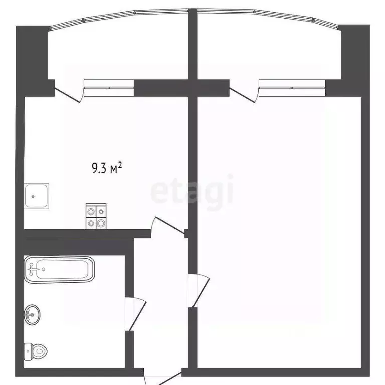 1-к кв. Тюменская область, Тюмень ул. Монтажников, 38 (37.0 м) - Фото 2