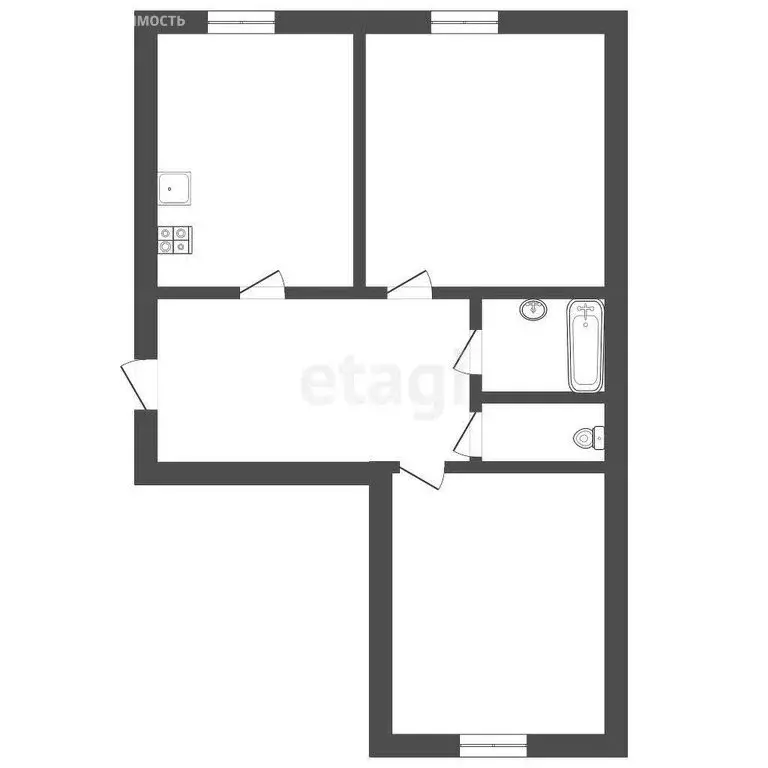 2-комнатная квартира: Ишим, улица Блюхера, 4к2 (77 м) - Фото 1