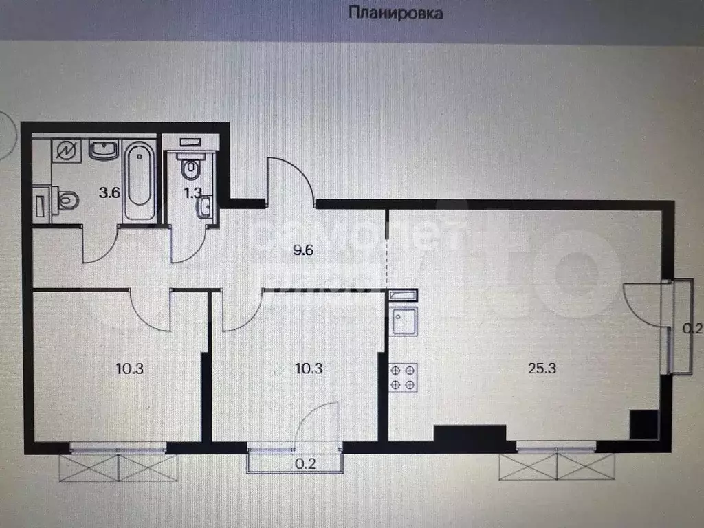 2-к. квартира, 61 м, 3/33 эт. - Фото 0