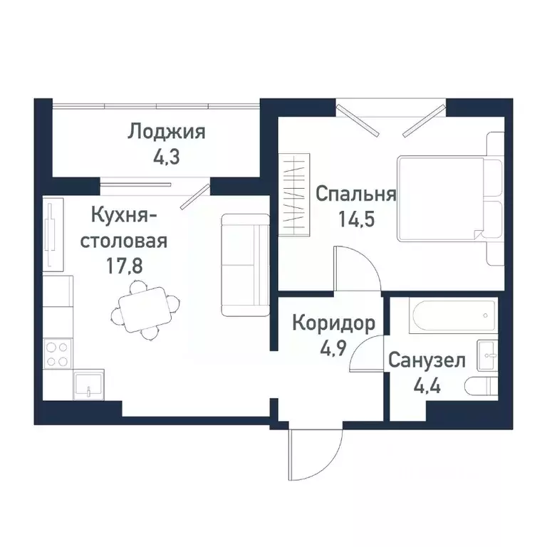 1-к кв. Челябинская область, Челябинский городской округ, пос. ... - Фото 0