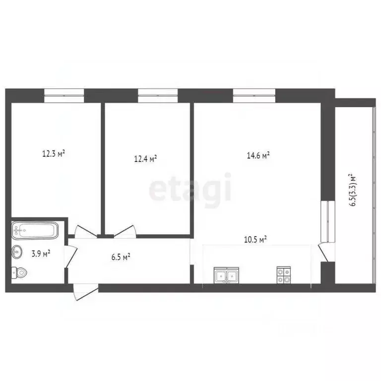 2-к кв. Вологодская область, Вологда ул. Чернышевского, 110Ак1 (63.5 ... - Фото 1