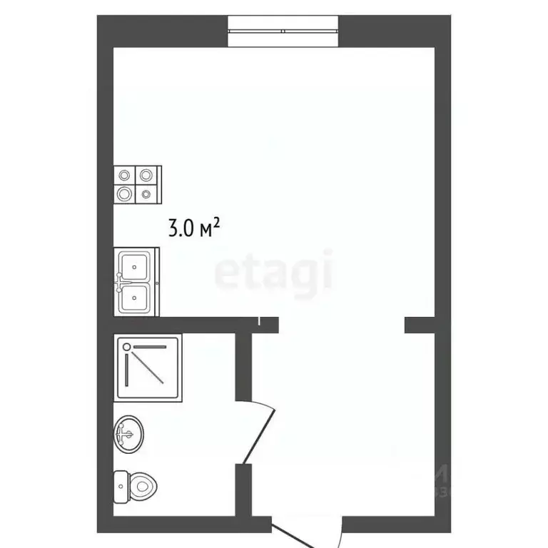 Студия Томская область, Томск ул. Сергея Лазо, 12/2 (16.1 м) - Фото 2