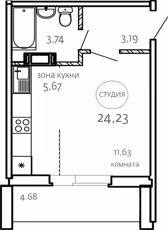 Студия Челябинская область, Челябинск Хорошее Решение жилой комплекс ... - Фото 0