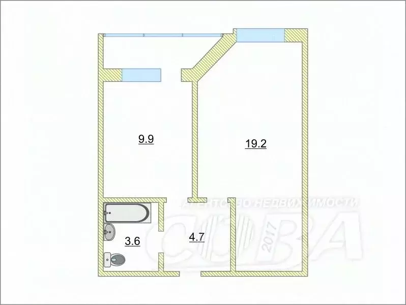 1-к кв. Тюменская область, Тюмень ул. Революции, 228к3 (37.0 м) - Фото 1