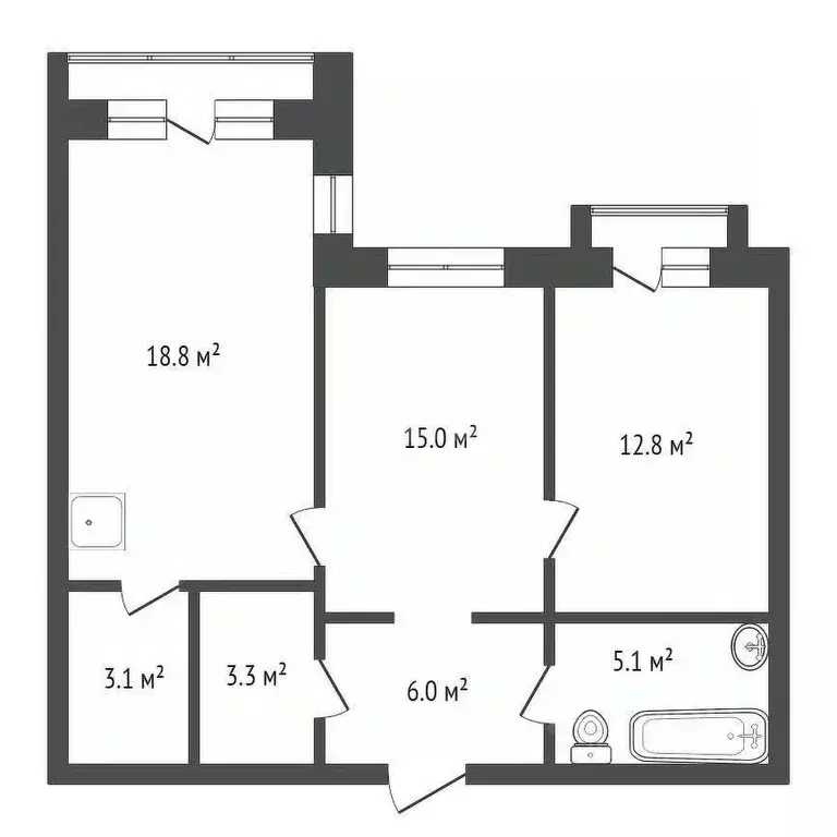 2-к кв. Красноярский край, Красноярск Покровский мкр, 7А мкр, Барбарис ... - Фото 1