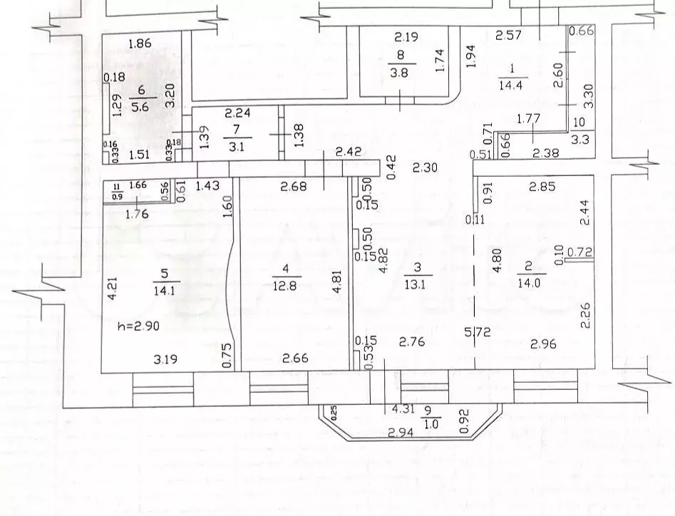 3-к. квартира, 95 м, 6/9 эт. - Фото 0