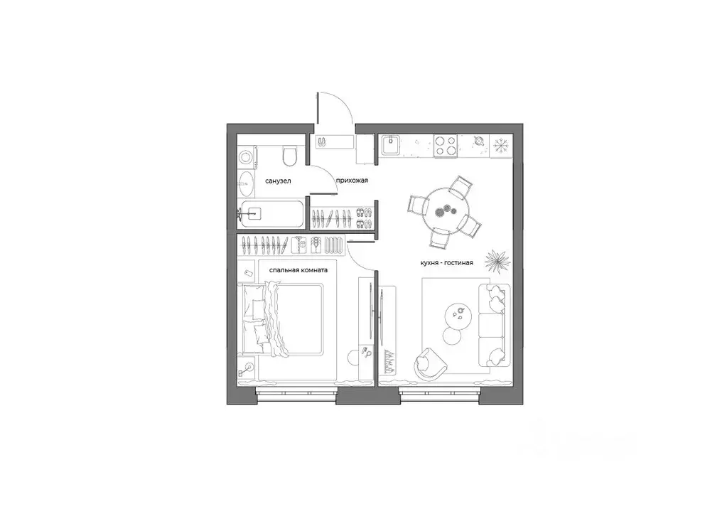 1-к кв. Пензенская область, Пенза Велларт Сити жилой комплекс (44.8 м) - Фото 2