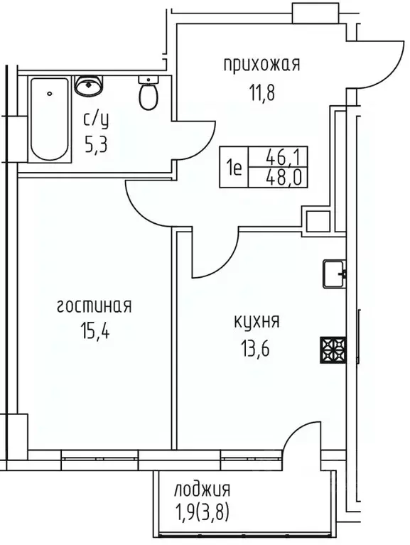 1-к кв. Саха (Якутия), Якутск просп. Михаила Николаева, 3/6 (48.0 м) - Фото 1