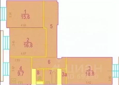 3-к кв. Москва просп. Мира, 122 (84.0 м) - Фото 2