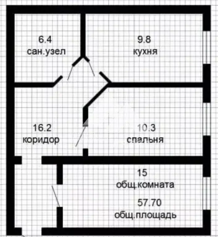 2-к кв. Алтайский край, Барнаул ул. Шевченко, 52А (57.7 м) - Фото 1