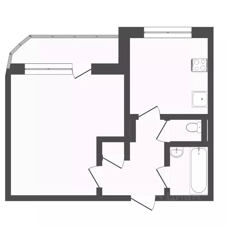 1-к кв. Пермский край, Пермь ул. Маяковского, 51 (42.8 м) - Фото 1