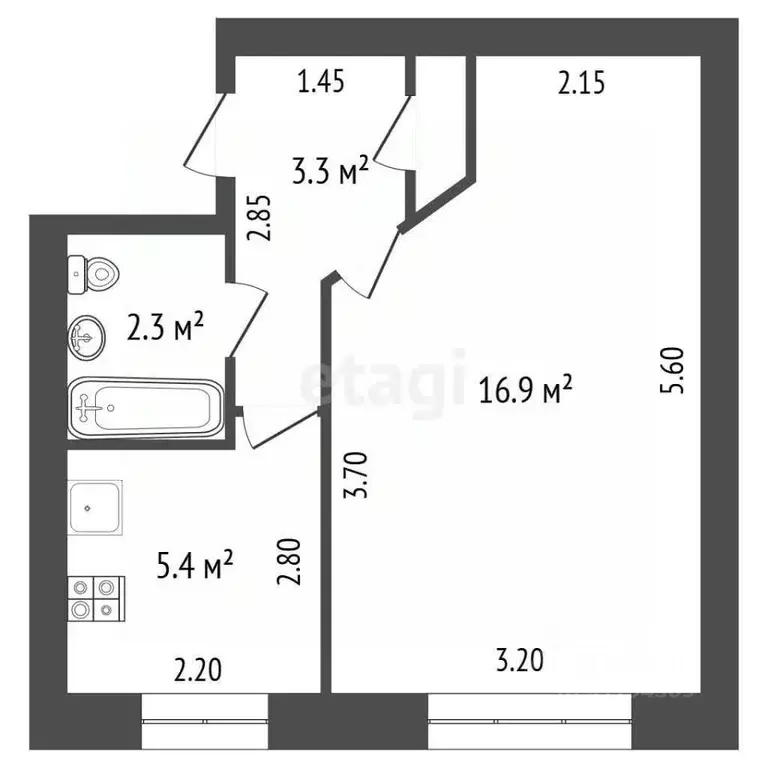 1-к кв. Мордовия, Саранск ул. Попова, 74Б (29.0 м) - Фото 2