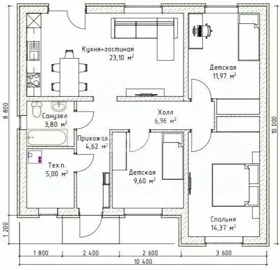 Дом в Башкортостан, Октябрьский Радужный мкр, ул. Янтарная, 70 (80 м) - Фото 2