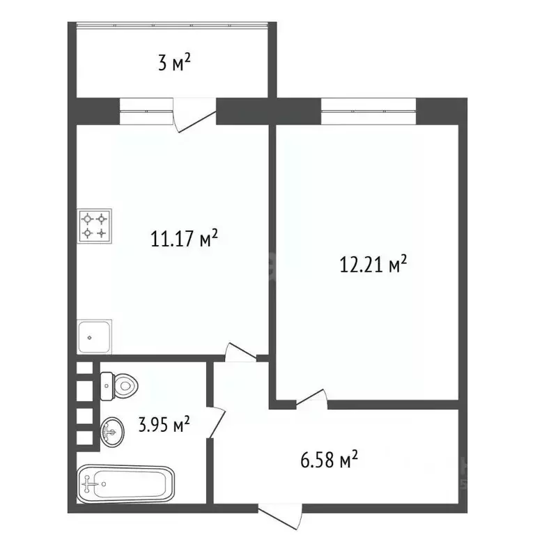 1-к кв. Иркутская область, Иркутский муниципальный округ, пос. ... - Фото 2