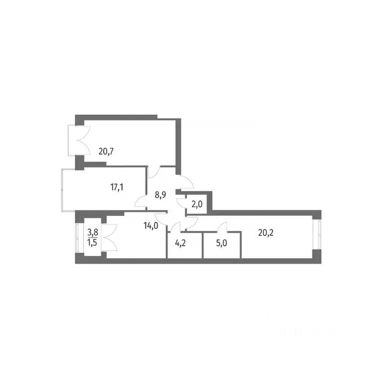 3-к кв. Санкт-Петербург ул. Академика Константинова, 1к1 (94.0 м) - Фото 0