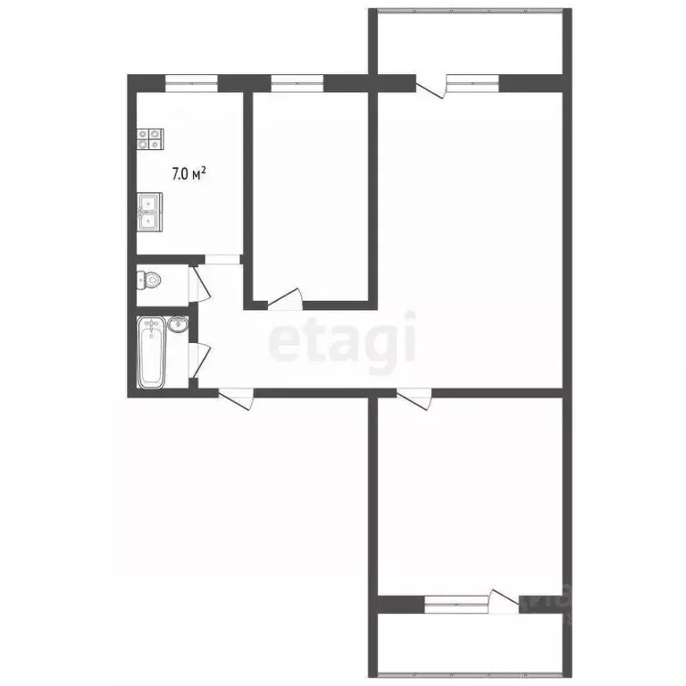 3-к кв. Омская область, Омск Волочаевская ул., 15Е (59.8 м) - Фото 1