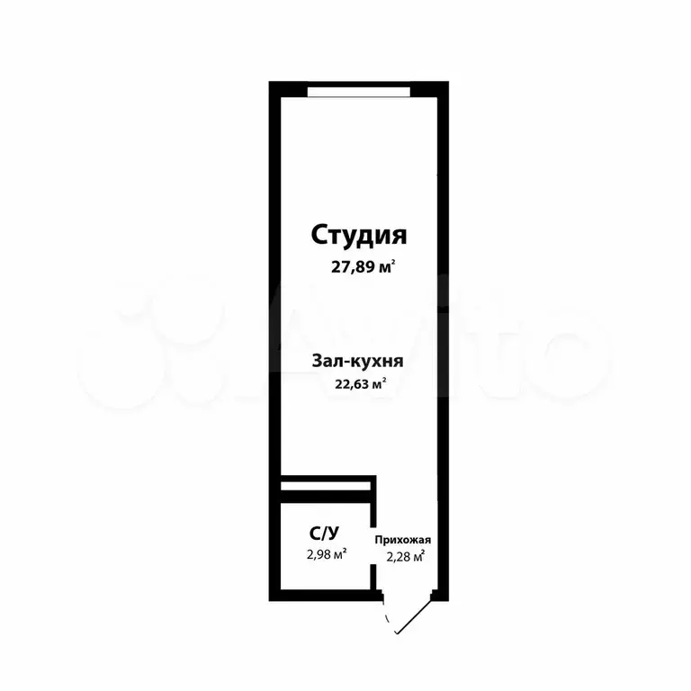 Квартира-студия, 27,9 м, 8/13 эт. - Фото 1