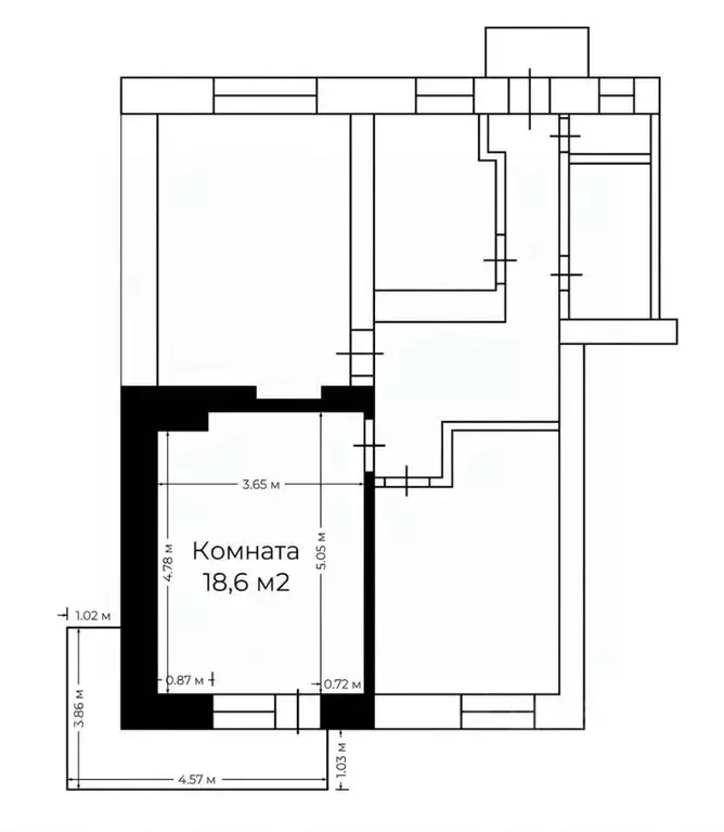 Комната Москва ул. Анны Северьяновой, 3С3 (18.6 м) - Фото 2