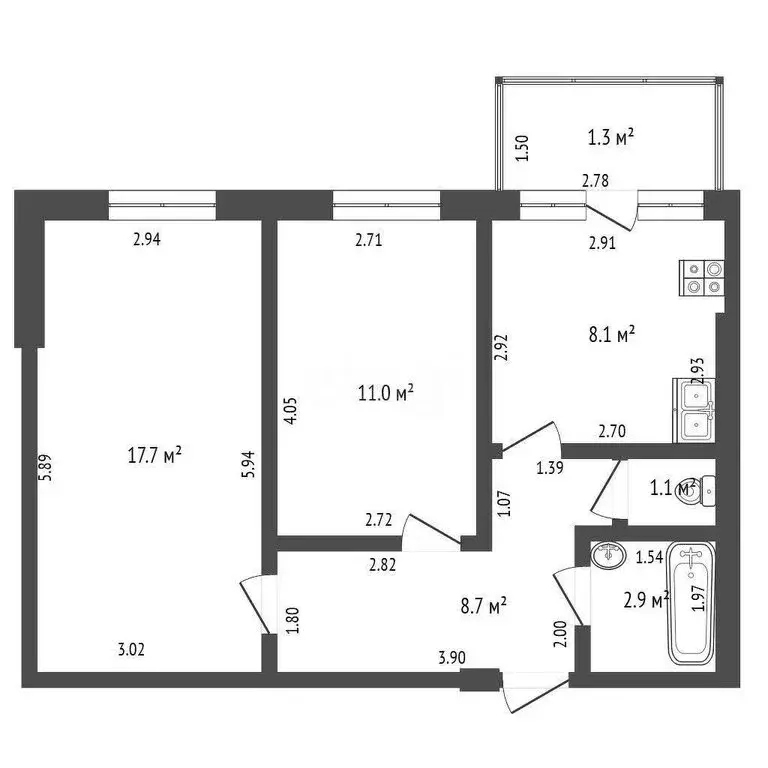 2-комнатная квартира: Стерлитамак, улица Артёма, 70 (48.9 м) - Фото 1
