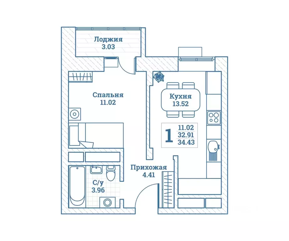 1-к кв. Московская область, Щелково городской округ, Монино пгт ... - Фото 1