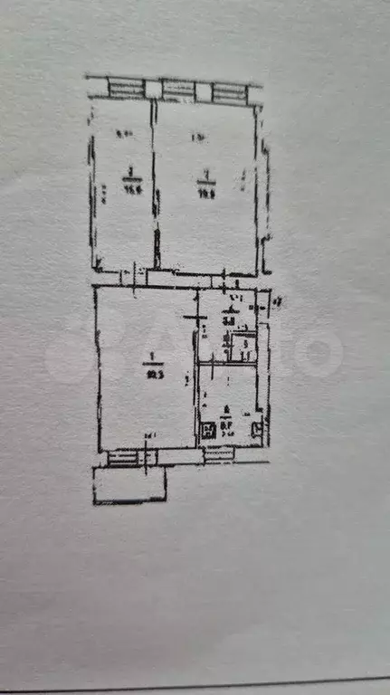 3-к. квартира, 59,9 м, 3/3 эт. - Фото 0