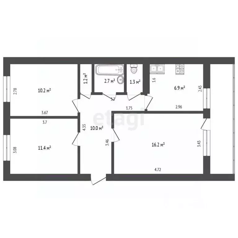 2-к кв. Нижегородская область, Богородск ул. Туркова, 2 (60.0 м) - Фото 2