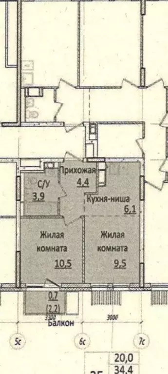 2-к кв. Московская область, Мытищи пер. 1-й Стрелковый, 5 (33.6 м) - Фото 1