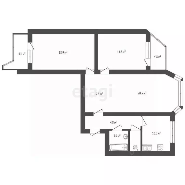 3-к кв. Москва ул. Раменки, 31 (82.5 м) - Фото 1