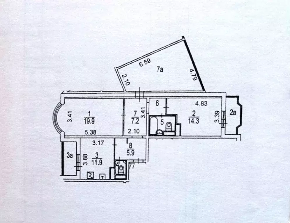 2-к. квартира, 93,5 м, 6/16 эт. - Фото 0