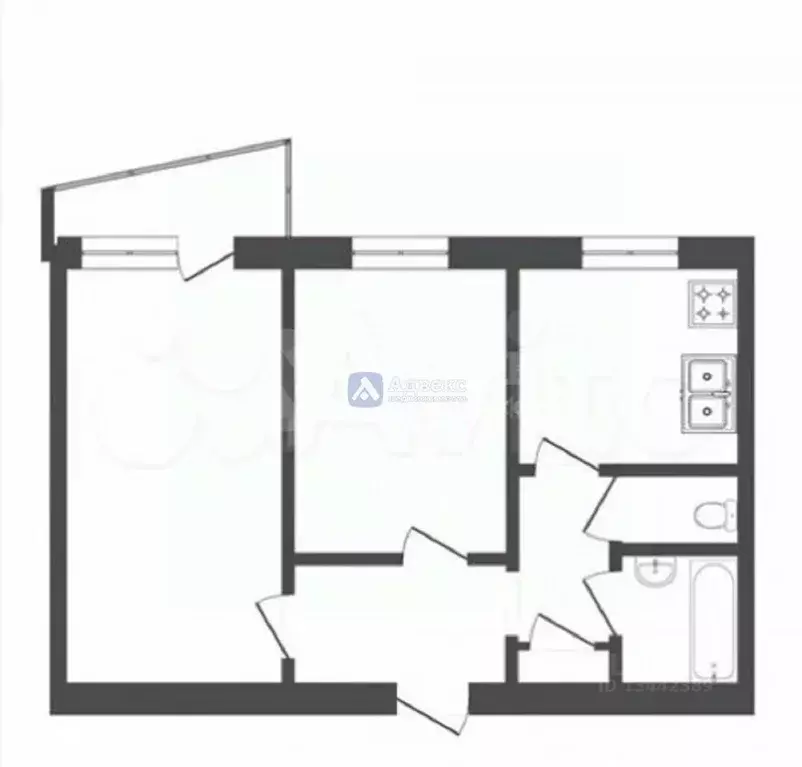 2-к кв. Тюменская область, Тюмень Одесская ул., 44 (50.0 м) - Фото 1