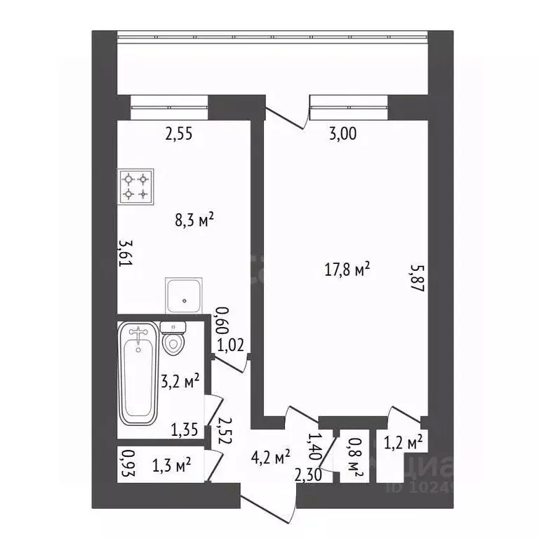 1-к кв. Башкортостан, Уфа ул. Салавата, 13 (36.8 м) - Фото 1