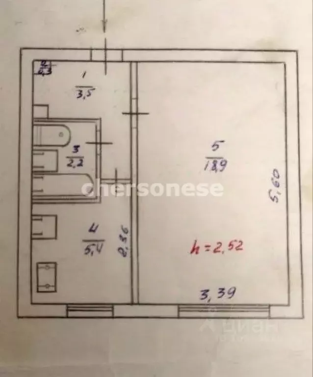 1-к кв. Севастополь ул. Хрусталева, 69 (31.0 м) - Фото 2