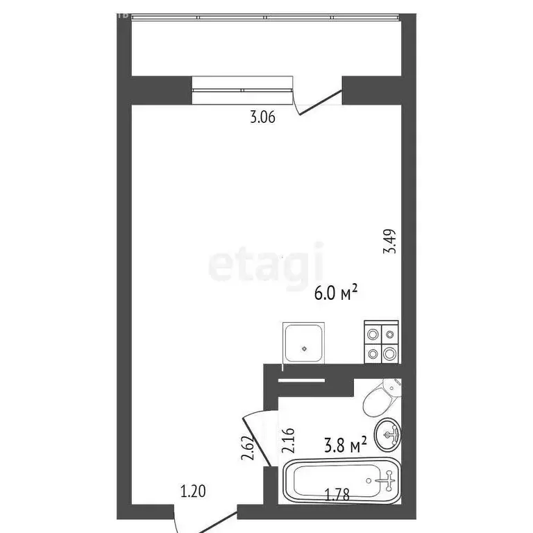 Квартира-студия: Тюмень, Интернациональная улица, 199к4 (15.8 м) - Фото 0