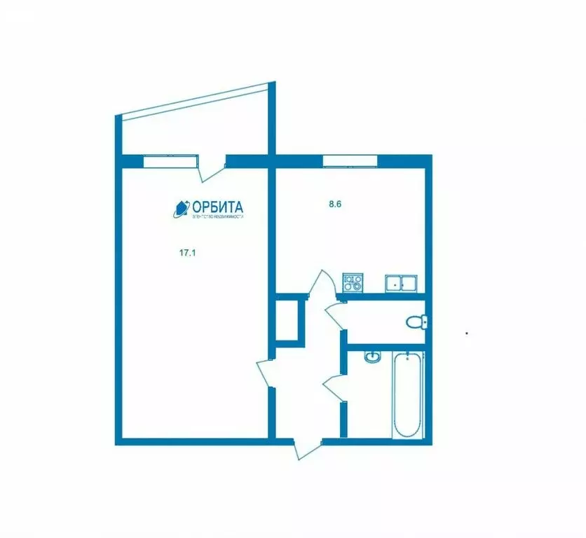 1-комнатная квартира: Тюмень, улица Немцова, 50 (33.2 м) - Фото 1