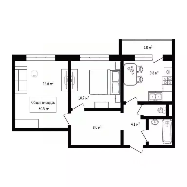 2-к кв. Новосибирская область, Новосибирск ул. Ивана Севастьянова, 10 ... - Фото 2